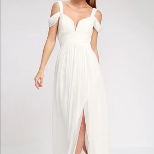 Ocean of Elegance Ivory Maxi Dress